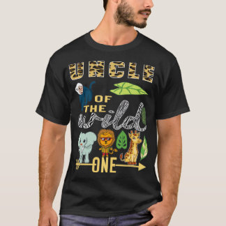 Uncle Of The Wild One Zoo Mother Birthday Safari J T-Shirt