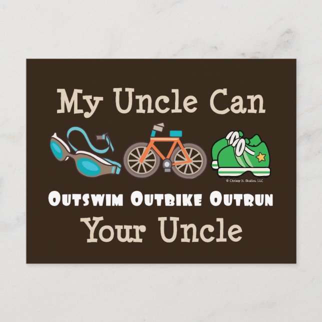 Uncle Outswim Outbike Outrun Triathlon Postcard (Front)