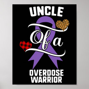 Uncle Overdose Awareness Leopard Buffalo Plaid Fam Poster