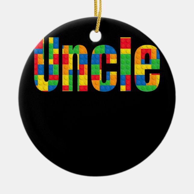 Uncle Parent Brick Master Builder Building Blocks Ceramic Tree Decoration (Front)