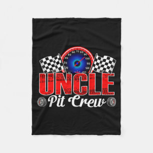 Uncle Pit Crew Racing Family Race Car Birthday Boy Fleece Blanket