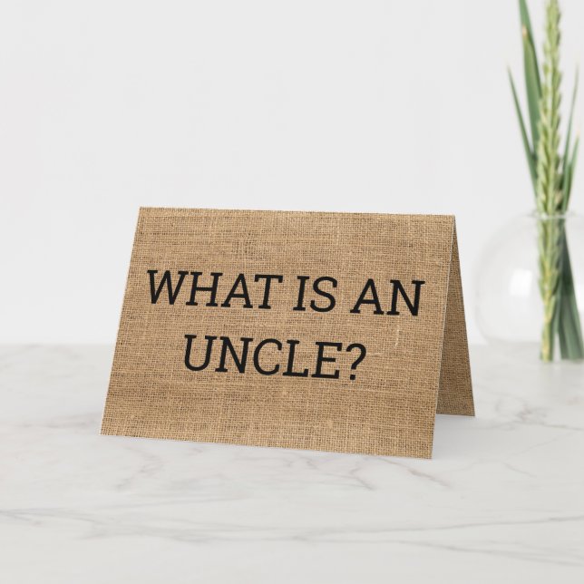 Uncle Pregnancy Announcement Card For Brother (Front)