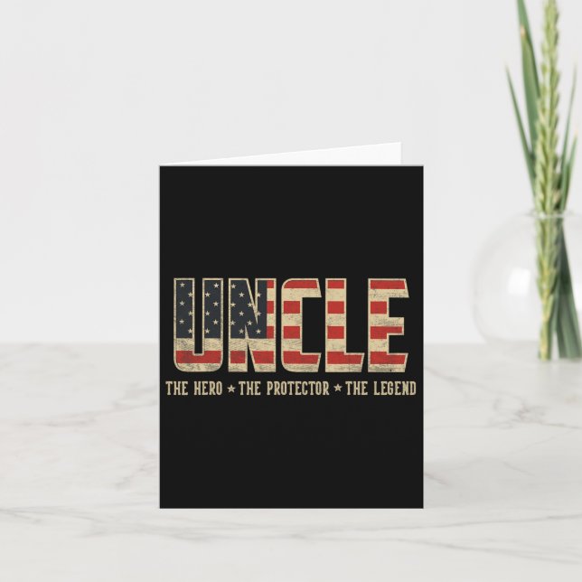 Uncle Protector Hero Legend Usa Flag Uncle Father' Card (Front)