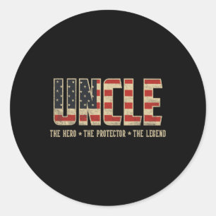 Uncle Protector Hero Legend Usa Flag Uncle Father' Classic Round Sticker