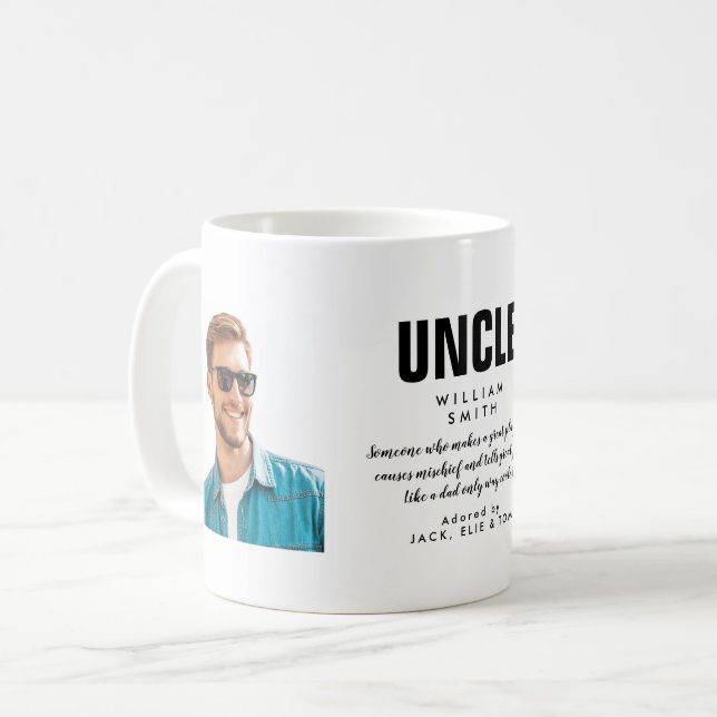 Uncle Quote Modern Cool Photo  Coffee Mug (Front Left)