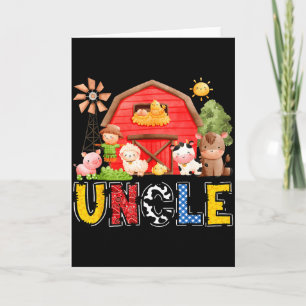 Uncle Red Farm Cow Birthday Boy Matching Family Pa Card