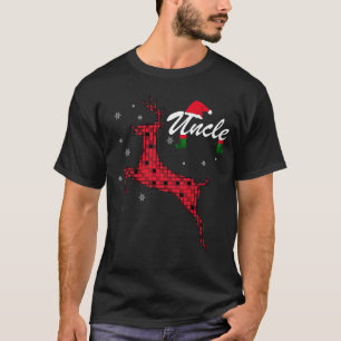 Uncle Reindeer Plaid Holiday Family Christmas T-Shirt