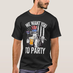 Uncle Sam 4th Of July Men Women American Usa Flag T-Shirt