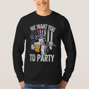 Uncle Sam 4th Of July Men Women American Usa Flag T-Shirt