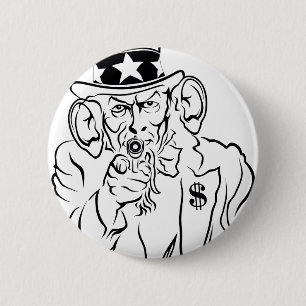 Uncle Sam 6 Cm Round Badge