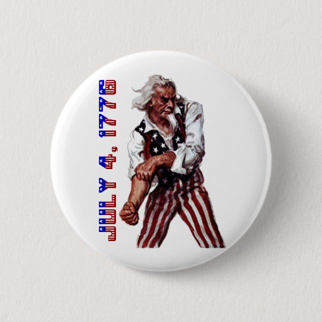 Uncle Sam 6 Cm Round Badge (Front)