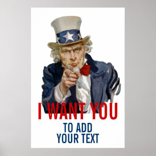 Uncle Sam Add Your Own Personalised Text Poster