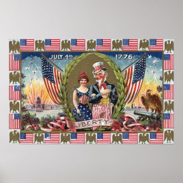 Uncle Sam and Lady Liberty Poster (Front)