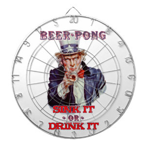 Uncle Sam Beer Pong-Sink It Or Drink It Dartboard