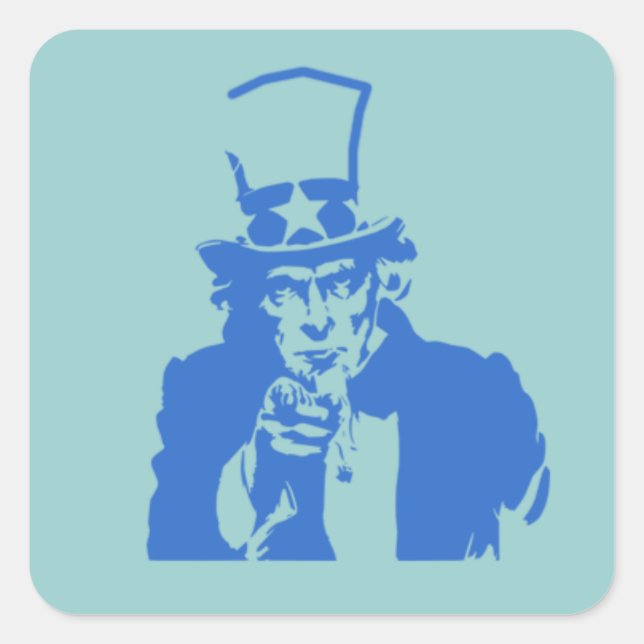 Uncle Sam (Blue) on Stickers (Front)