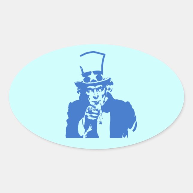 Uncle Sam (Blue) on Stickers (Front)