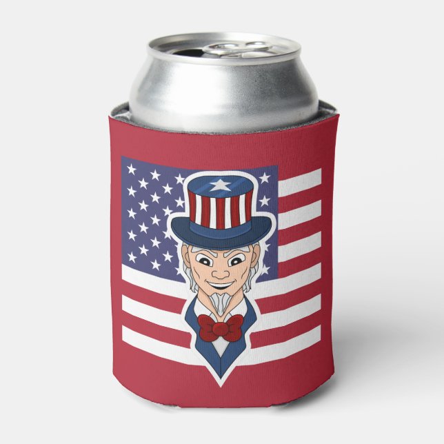 Uncle Sam cartoon Can Cooler (Can Front)