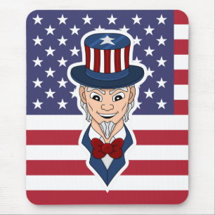 Uncle Sam cartoon Mouse Mat