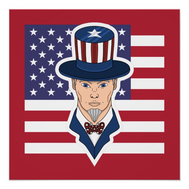 Uncle Sam cartoon Poster (Front)