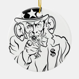 Uncle Sam Ceramic Tree Decoration
