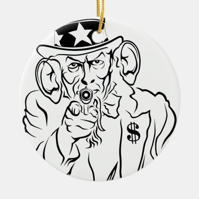 Uncle Sam Ceramic Tree Decoration (Front)