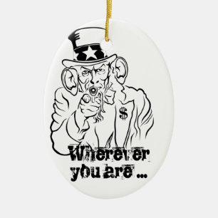 Uncle Sam Ceramic Tree Decoration