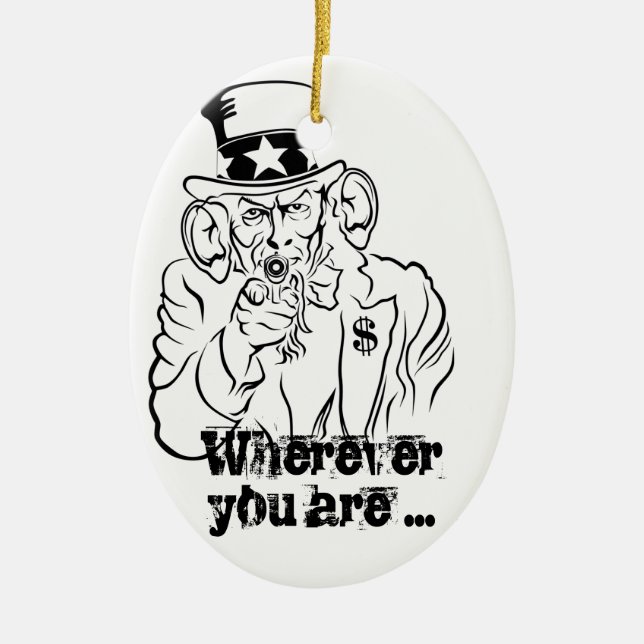 Uncle Sam Ceramic Tree Decoration (Front)