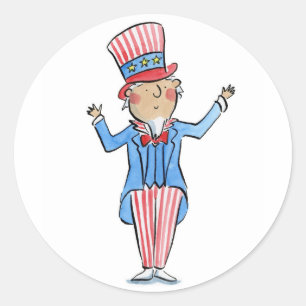 Uncle Sam Classic Round Sticker