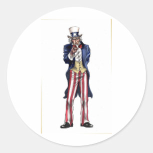 Uncle Sam Classic Round Sticker