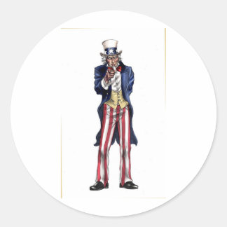 Uncle Sam Classic Round Sticker