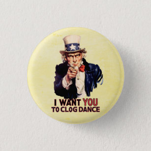 Uncle Sam Clogging Dance 3 Cm Round Badge