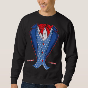 Uncle Sam Costume Hat Usa Flag Fourth 4th Of July Sweatshirt