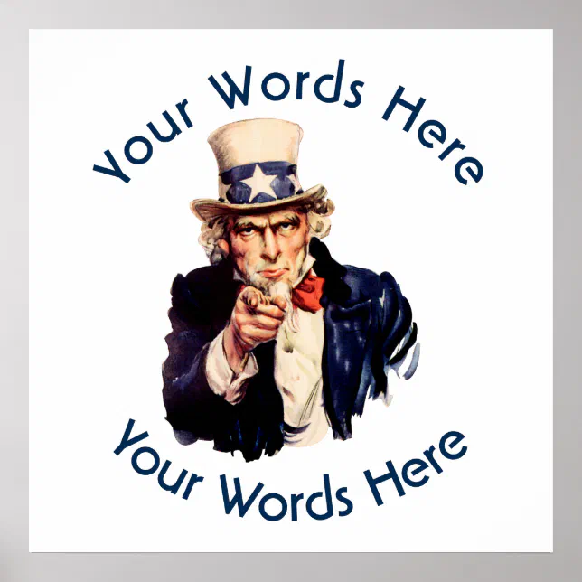 Uncle Sam Custom Poster | Zazzle