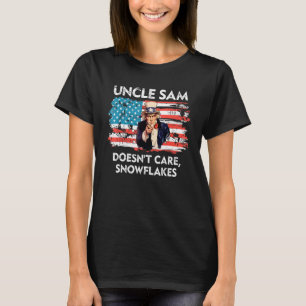Uncle Sam Doesn't Care Snowflakes American Flag_9 T-Shirt