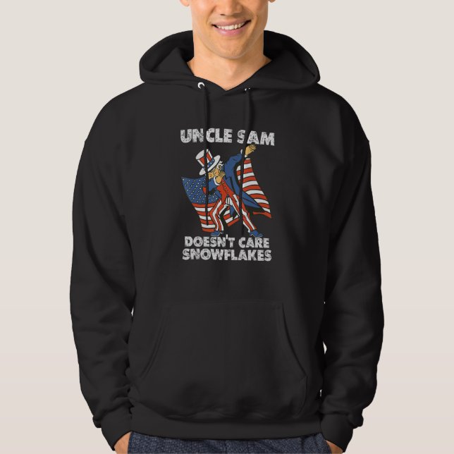 UNCLE SAM DOESN'T CARE SNOWFLAKES Dabbing UNCLE SA Hoodie (Front)
