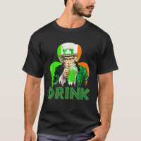Uncle Sam Drink All Day Irish Beer St Patrick's Da