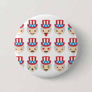 uncle sam emoji 6 cm round badge