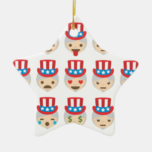 uncle sam emoji ceramic tree decoration