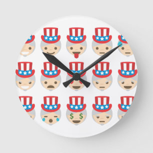 uncle sam emoji round clock