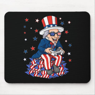 Uncle Sam Game Controller 4th Of July Boys Kids Te Mouse Mat