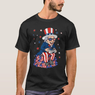 Uncle Sam Game Controller 4th Of July Boys Kids Te T-Shirt