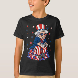 Uncle Sam Game Controller 4th Of July Boys Kids Te T-Shirt