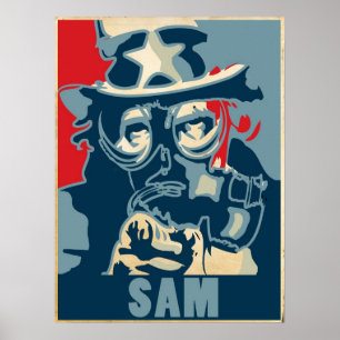 Uncle Sam Gas Mask Poster