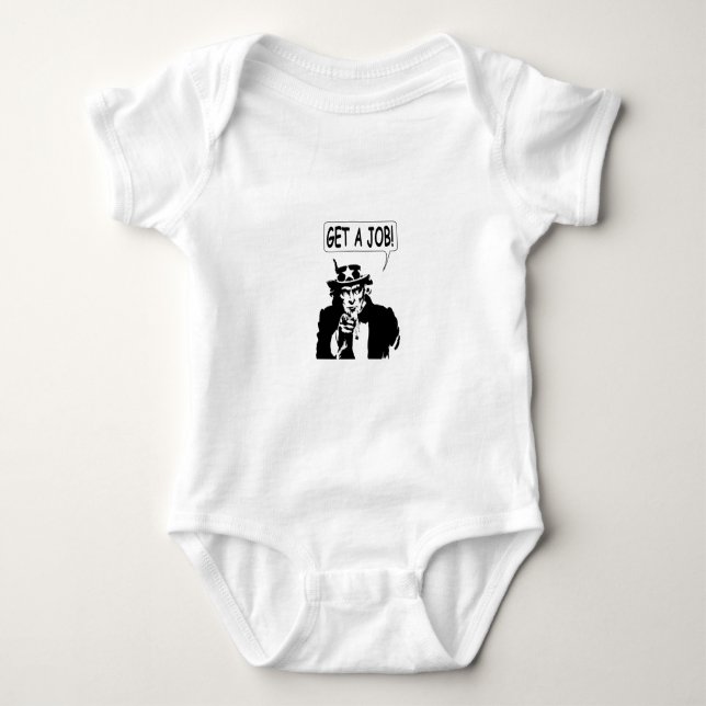 Uncle Sam Get A Job Baby Bodysuit (Front)
