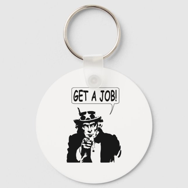 Uncle Sam Get A Job Key Ring (Front)