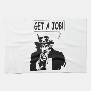 Uncle Sam Get A Job Tea Towel