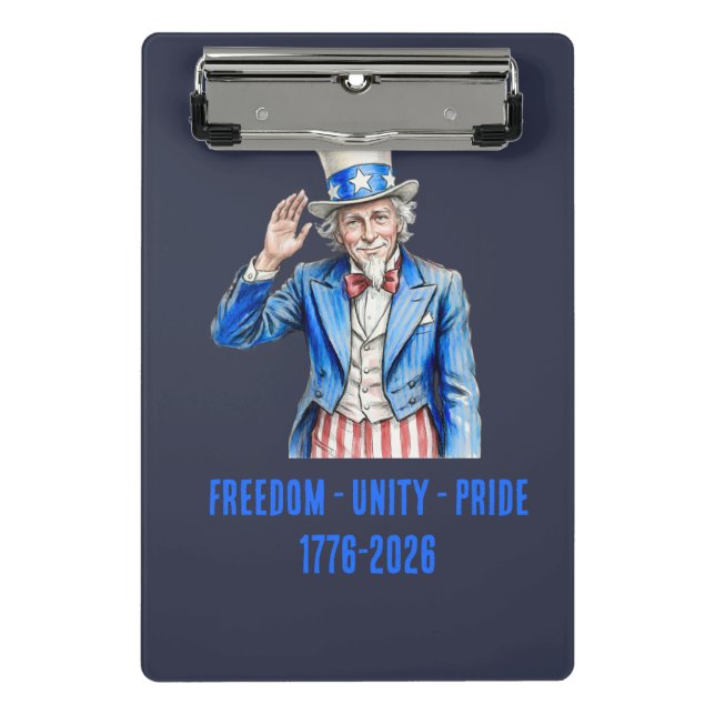 Uncle Sam Happy 4th of July Patriotic Mini Clipboard (Front)