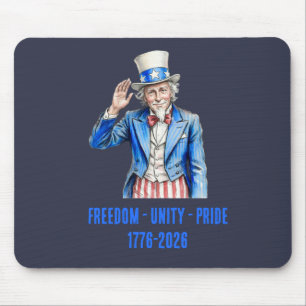 Uncle Sam Happy 4th of July Patriotic Mouse Mat