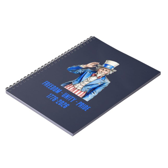 Uncle Sam Happy 4th of July Patriotic Notebook (Left Side)