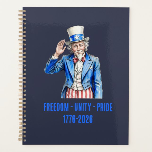 Uncle Sam Happy 4th of July Patriotic Planner (Front)